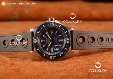 BREITLING SUPEROCEAN 2824 AUTO STEEL CASE WITH BLUE DIAL AND BLACK RUBBER STRAP - 1:1 ORIGIANL (GF)