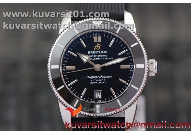 BREITLING SUPEROCEAN HERITAGE II AUTOMATIC 42MM GF 1:1 BEST EDITION BLACK DIAL ON BLACK RUBBER STRAP MIYOTA 9015