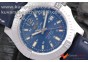 BREITLING COLT AUTOMATIC 44MM SS  BLUE TEXTURED DIAL ON BLACK LEATHER STRAP A2824