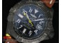 Avenger Seawolf 44mm PVD Black Dial Yellow Second Hand on Deep Brown Leather Strap A2824