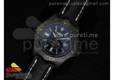 Avenger Seawolf 44mm PVD Black Dial Red Second Hand on Black Croco Leather Strap A2824