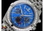 Chronomat B01 GMT SS Blue Dial Black Subdials Diamond Bezel on Bracelet