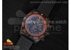 Chronomat Raven PVD Orange Inner Bezel Black Dial on Black Rubber Strap A7750