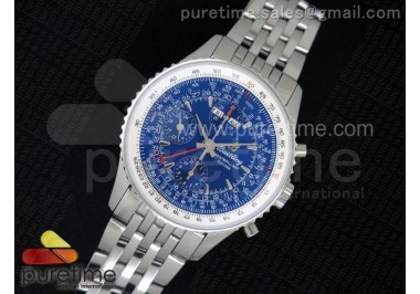 Datora Montbrillant Chrono SS JF 1:1 Best Edition Blue Dial on SS Bracelet A7751