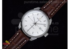 TransOcean SS White Dial on Brown Leather Strap A2892